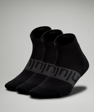 Lululemon Power Stride Ankle Sock 3 Pack Strumpor Accessories Svarta | YLSG-87523