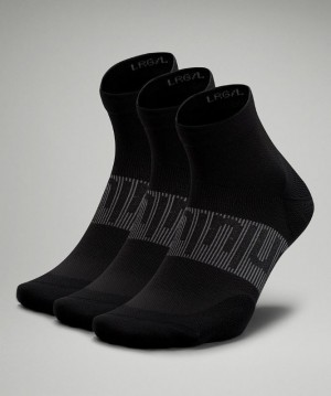 Lululemon Power Stride Ankle Sock 3 Pack Strumpor Accessories Svarta | WXBH-19548