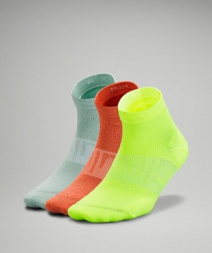 Lululemon Power Stride Ankle Sock 3 Pack Strumpor Accessories Gula Gröna Orange | ZNWY-51349
