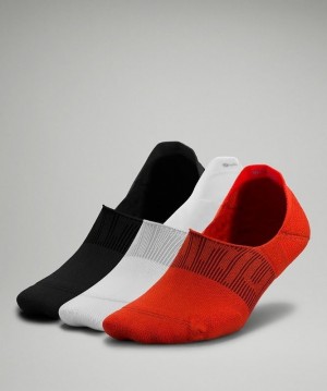 Lululemon Power Stride No-Show Sock with Active Grip 3 Pack Strumpor Accessories Röda Vita Svarta | RIZY-74129