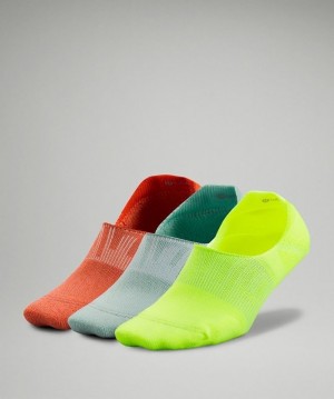 Lululemon Power Stride No-Show Sock with Active Grip 3 Pack Strumpor Accessories Gula Gröna Orange | FZVH-10293