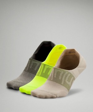 Lululemon Power Stride No-Show Sock with Active Grip 3 Pack Strumpor Accessories Beige Gula Grå Olivgröna | DLOU-93527