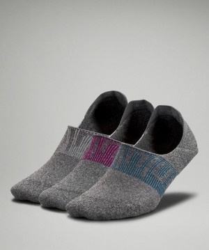 Lululemon Power Stride No-Show Sock with Active Grip 3 Pack Strumpor Accessories Grå Mintgröna | UKSR-02614