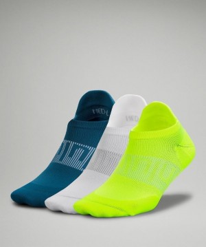 Lululemon Power Stride Tab Sock 3 Pack Strumpor Accessories Gula Vita Blå | FWEU-87421