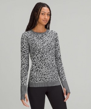 Lululemon Rest Less Pullover Blast Dam Svarta Vita | UODP-09287