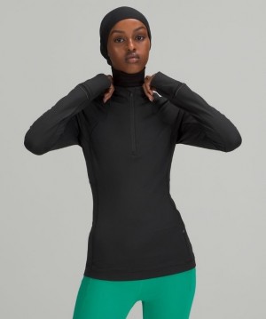 Lululemon Rulu Run 1/2 Zip Tröjor Dam Svarta | OMLC-39805