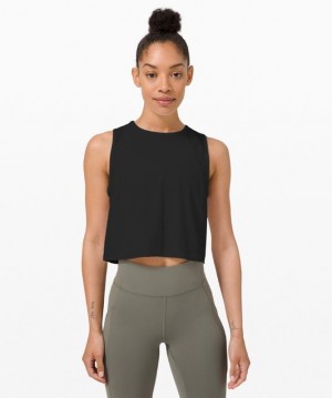 Lululemon Sculpt Cropped Tank Blast Dam Svarta | ARSO-89675