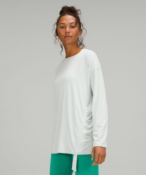 Lululemon Side Cinch Long Sleeve Crew Blast Dam Ocean Air | HGMY-36408