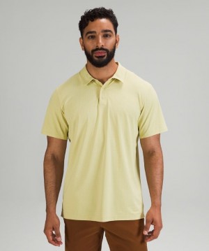 Lululemon Snap Front Performance Polo SS Blast Herr Vita Gröna | RSXJ-26578