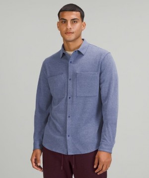 Lululemon Soft Knit Overshirt Blast Herr Heathered Larkspur | XZDF-64972