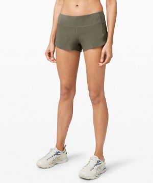 Lululemon Speed Up Low-Rise Lined Short 2.5 Shorts Dam Grå Olivgröna | NJMW-25180