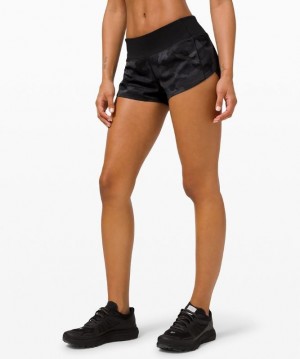 Lululemon Speed Up Low-Rise Lined Short 2.5 Shorts Dam Camo Svarta Olika Färger Svarta | AJBC-97106