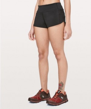 Lululemon Speed Up Low-Rise Lined Short 2.5 Shorts Dam Svarta | WEHS-31790