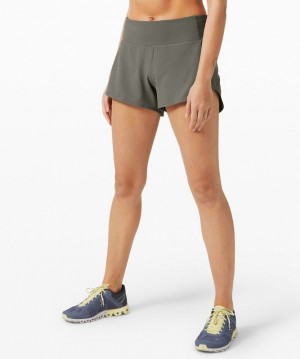 Lululemon Speed Up MR Short 4 Lined Shorts Dam Grå Olivgröna | KMLA-16425