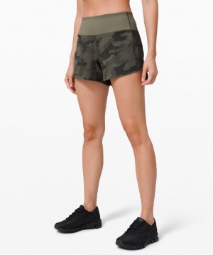 Lululemon Speed Up MR Short 4 Lined Shorts Dam Camo Gröna Olika Färger Gröna | IOZS-69031