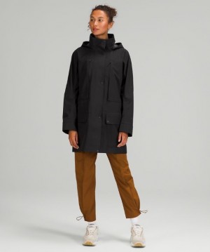 Lululemon StretchSeal Relaxed-Fit Long Rain Jacket Jackor Dam Svarta | WORL-74251