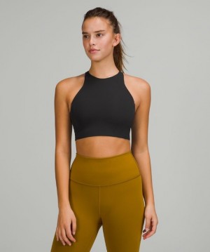 Lululemon Strong Lines Bra Medium Support Sport BH Dam Svarta | IZVN-81207