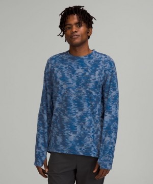 Lululemon Surge Warm Crew Blast Herr Blå | IJGT-59718