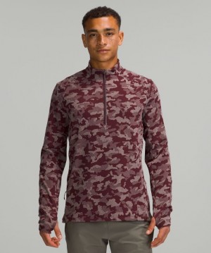 Lululemon Surge Warm Half-Zip Tröjor Herr Camo Beige | WTEM-53490