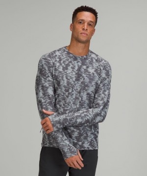 Lululemon Surge Warm Long Sleeve Shirt Blast Herr Grå Svarta Grå | SCAG-83906