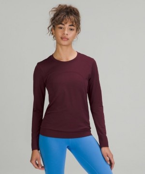 Lululemon Swiftly Relaxed Long Sleeve Blast Dam Cassis | DOYS-21968