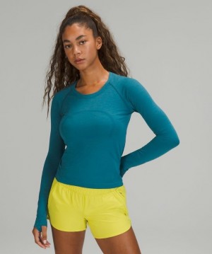 Lululemon Swiftly Tech LS 2.0 Race Blast Dam Blå | NIAW-24183