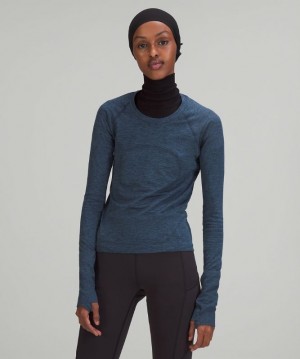 Lululemon Swiftly Tech LS 2.0 Race Blast Dam Marinblå Blå | LDRW-75164