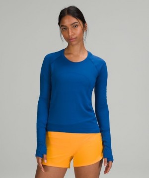 Lululemon Swiftly Tech LS 2.0 Race Blast Dam Blå Blå | AYNW-57860