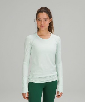 Lululemon Swiftly Tech Long Sleeve 2.0 Blast Dam Mintgröna Vita | KTMU-91407