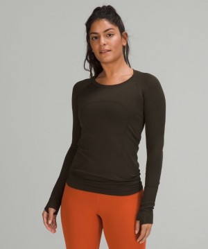 Lululemon Swiftly Tech Long Sleeve 2.0 Blast Dam Mörkolivgröna Mörkolivgröna | JNIU-92048