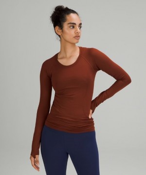 Lululemon Swiftly Tech Long Sleeve 2.0 Blast Dam Bruna Bruna | JBVW-34185