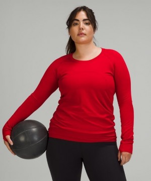 Lululemon Swiftly Tech Long Sleeve 2.0 Blast Dam Mörkröda Mörkröda | TPYL-84972