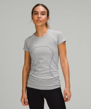 Lululemon Swiftly Tech Short Sleeve 2.0 Blast Dam Vita Svarta | LTEO-85329