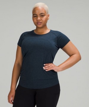 Lululemon Swiftly Tech Short Sleeve 2.0 Blast Dam Blå Marinblå | JRST-36892