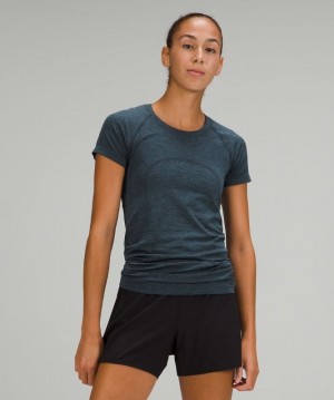 Lululemon Swiftly Tech Short Sleeve 2.0 Blast Dam Marinblå Blå | GMYK-93528