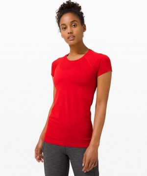 Lululemon Swiftly Tech Short Sleeve 2.0 Blast Dam Mörkröda Mörkröda | BWHC-14509