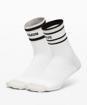 Lululemon Tale To Tell Mid Crew Sock 2 Pack Strumpor Accessories Vita Svarta | SBKQ-56028