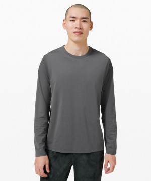 Lululemon The Fundamental Long Sleeve Shirt Blast Herr Anchor | SBYW-25038