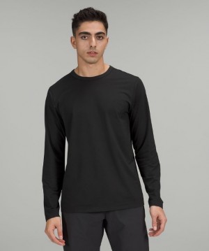 Lululemon The Fundamental Long Sleeve Shirt Blast Herr Svarta | NKXE-24785