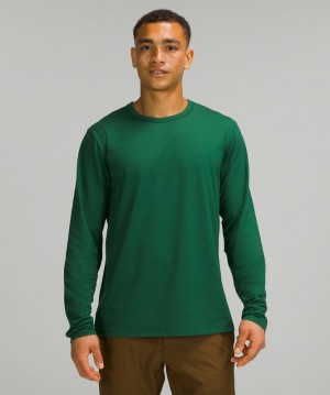 Lululemon The Fundamental Long Sleeve Shirt Blast Herr Gröna | JZTW-31052