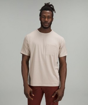 Lululemon The Fundamental Pocket T-Shirt Blast Herr Beige | SBUC-31750