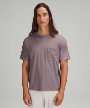 Lululemon The Fundamental Pocket T-Shirt Blast Herr Lunar Rock | UZQB-24356