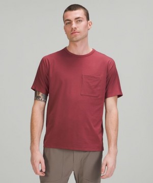 Lululemon The Fundamental Pocket T-Shirt Blast Herr Röda | ZKSV-83024