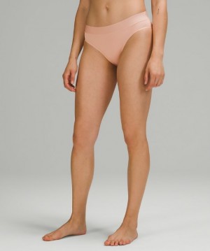 Lululemon UnderEase Mid-Rise Bikini Underwear Underkläder Dam Misty Shell | LVMZ-32196