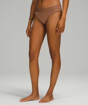 Lululemon UnderEase Mid-Rise Cheeky Bikini Underwear Underkläder Dam Bruna | QKPZ-78206