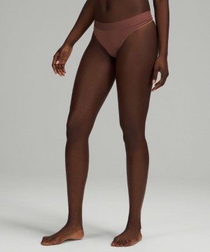 Lululemon UnderEase Mid-Rise Thong Underwear Underkläder Dam Smoky Topaz | NMKE-35496