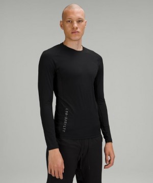 Lululemon Vital Drive Long Sleeve Shirt Blast Herr Svarta | HOYG-71259