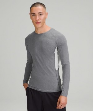 Lululemon Vital Drive Long Sleeve Shirt Blast Herr Heathered Vapor | VFUC-65879