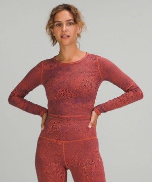 Lululemon Wunder Train Cropped Long Sleeve Shirt Blast Dam Orange | CRAL-29530