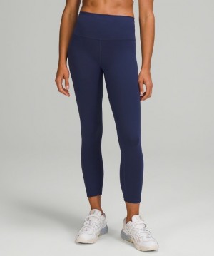Lululemon Wunder Train HR Crop 23 Leggings Dam Night Sea | EDHM-62578